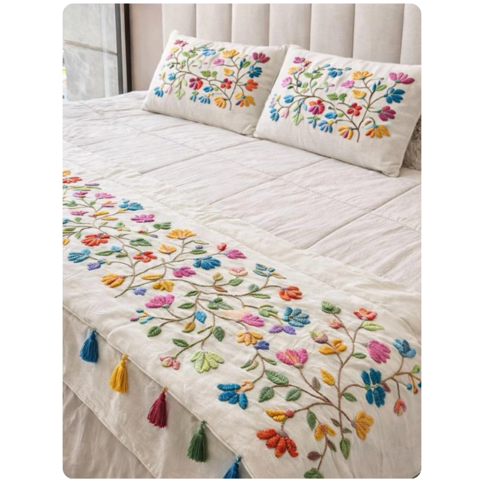 Seminario de Bordado Pie de cama floral - Imagen 7