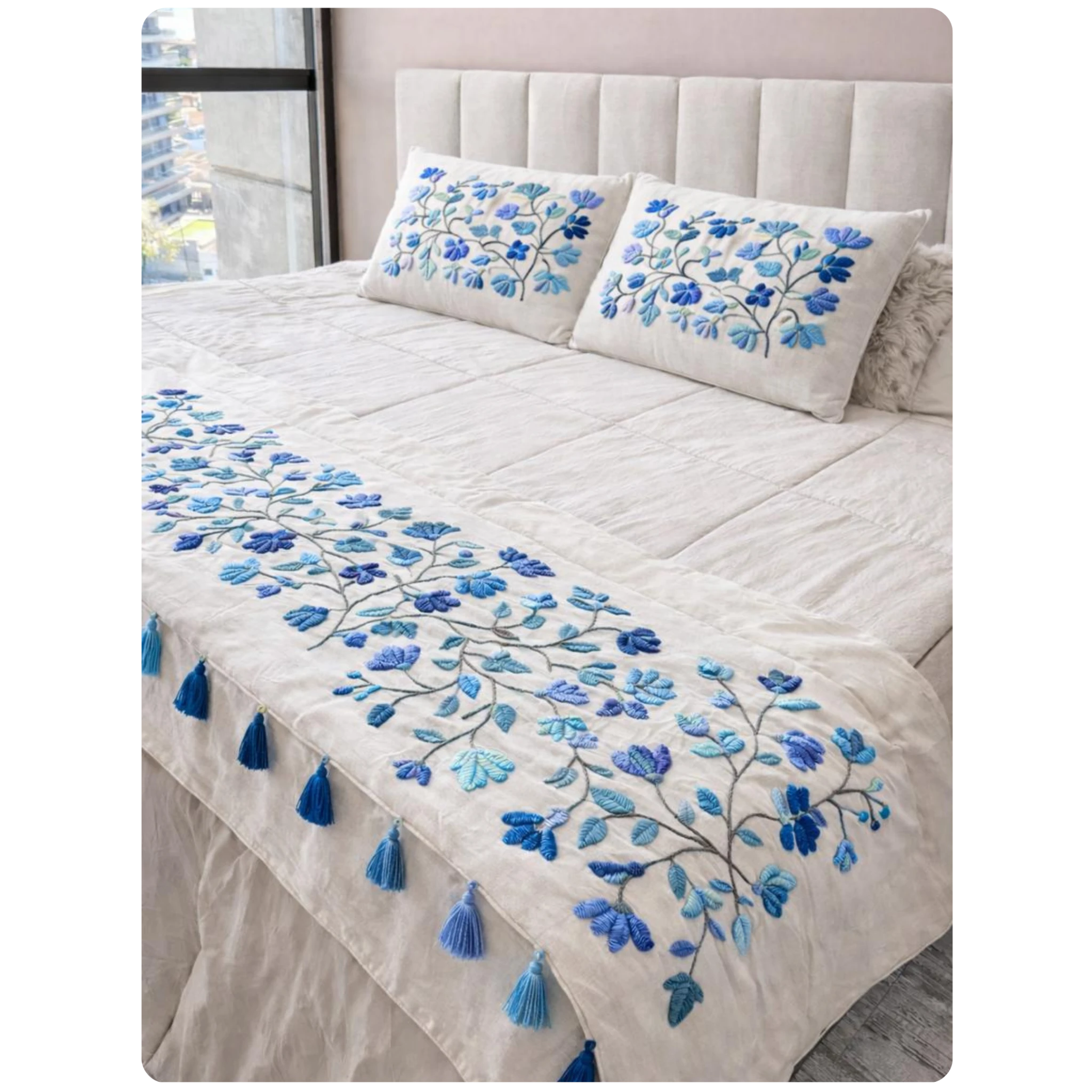 Seminario de Bordado Pie de cama floral - Imagen 4