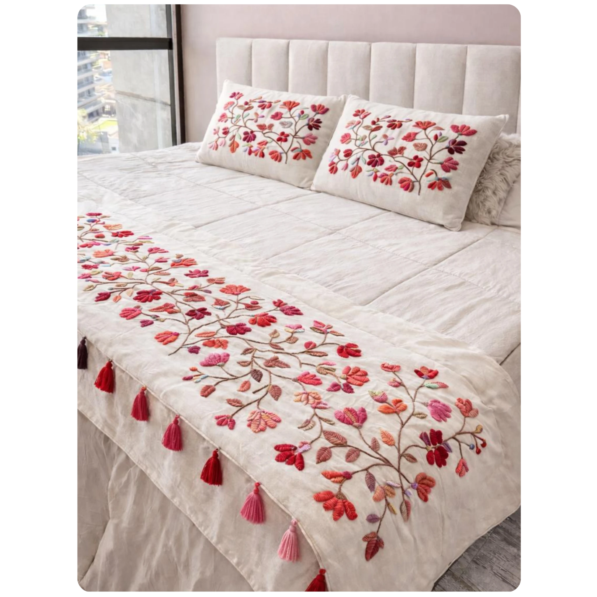 Seminario de Bordado Pie de cama floral - Imagen 3