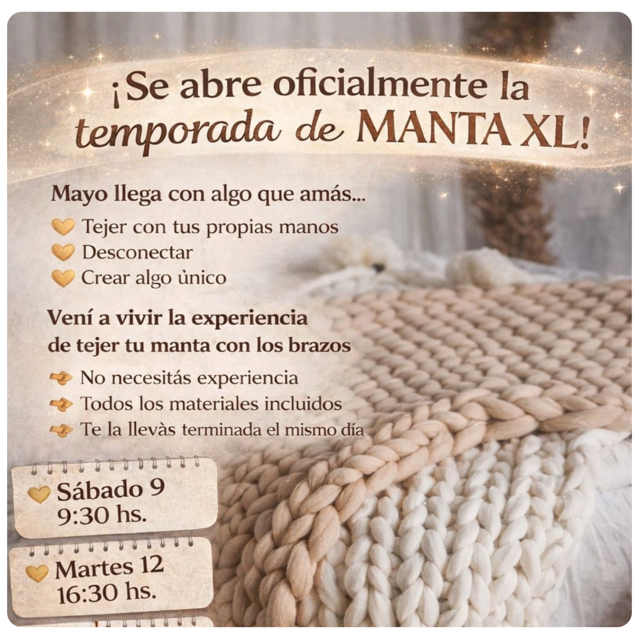 Seminario Tejido Manta XL Georgina Bordados Rosario